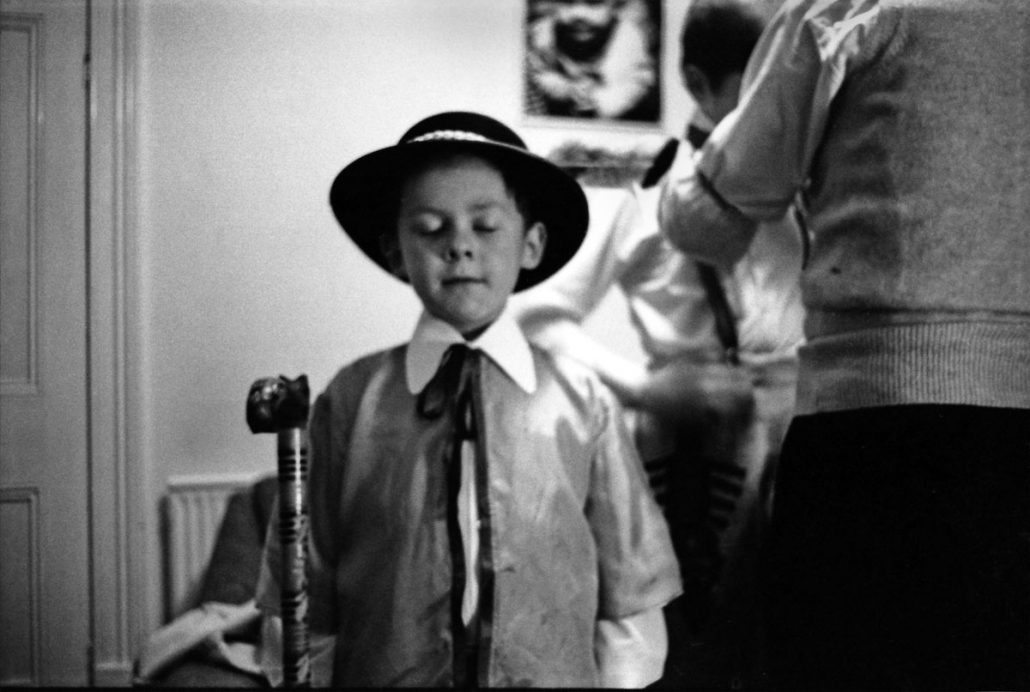 Joe preparing for a Christmas nativity play, Loughborough. Czeslaw Siegieda, documentary photographer